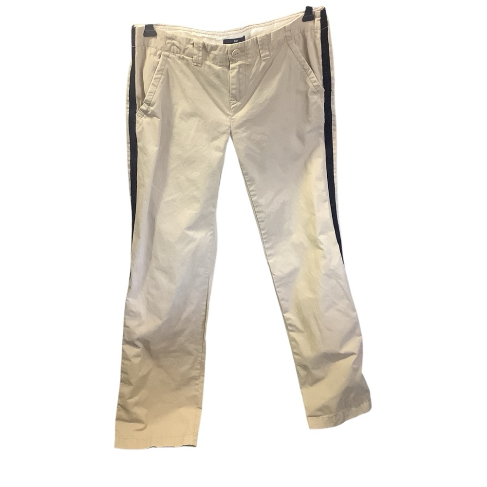 Size 4 Gap Straight Leg Khaki Pants Tuxedo Stripe Pockets